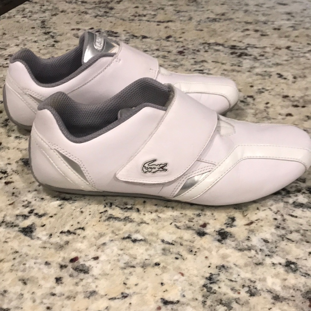 Lacoste velcro tennis shoes